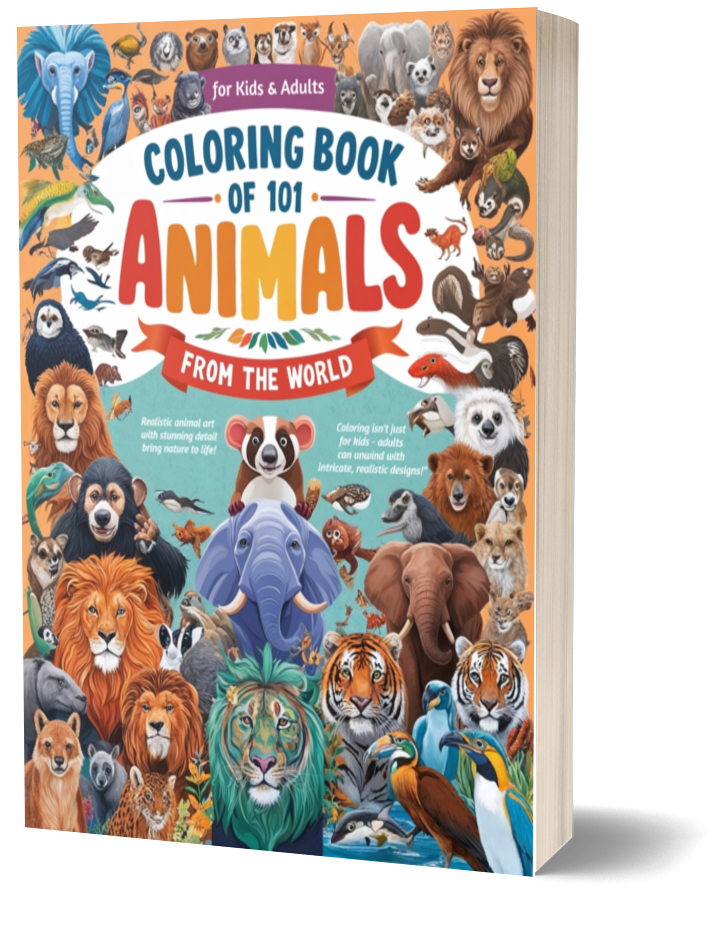 Coloring Book for adults 101 Animals